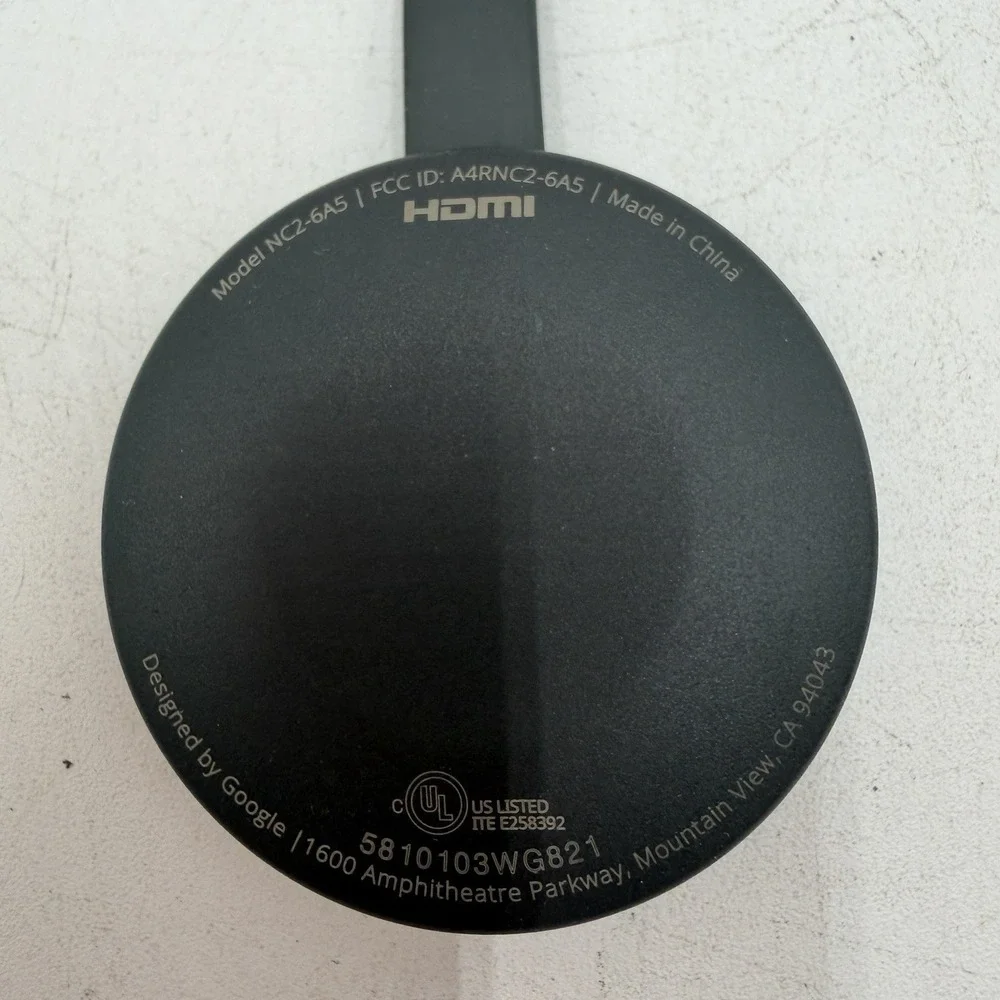 Google Chromecast Model NC2-6A5 HDMI Black 2nd Device Only